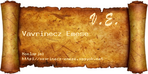 Vavrinecz Emese névjegykártya